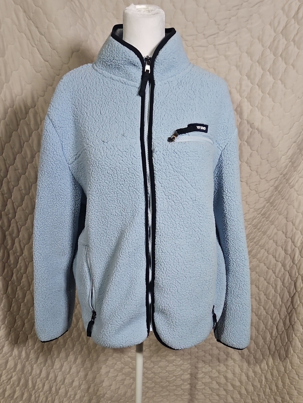 Lands' End Baby Blue Zipup Fleece